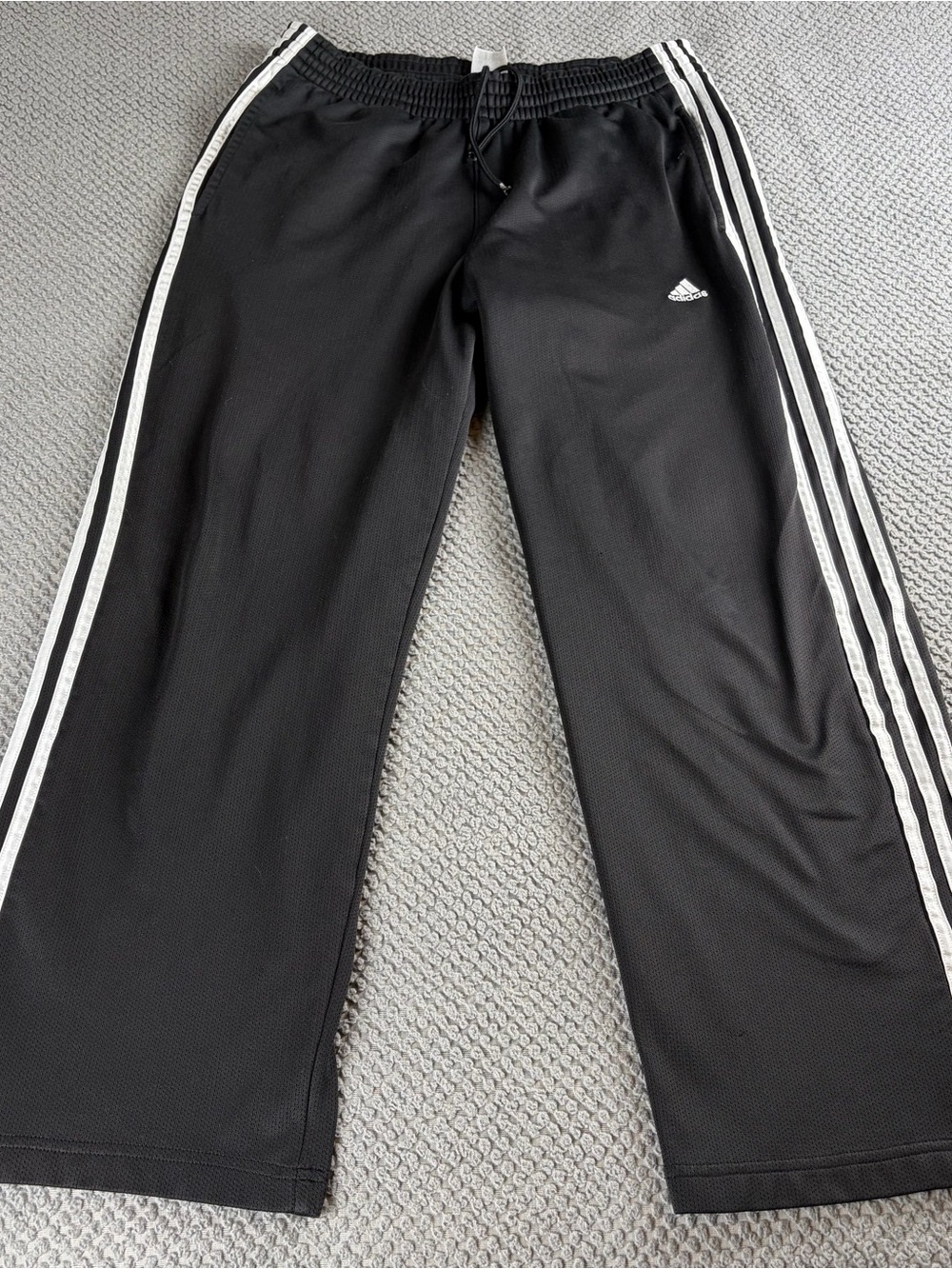 adidas Black Joggers with White Triple Stripes *tags small but they fit bigger*